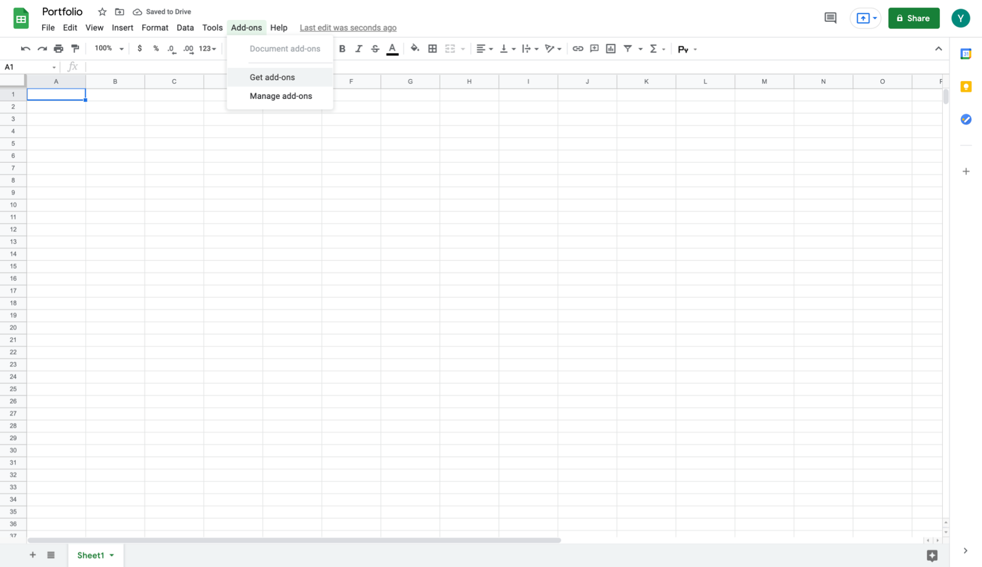 Get Add-on menu
